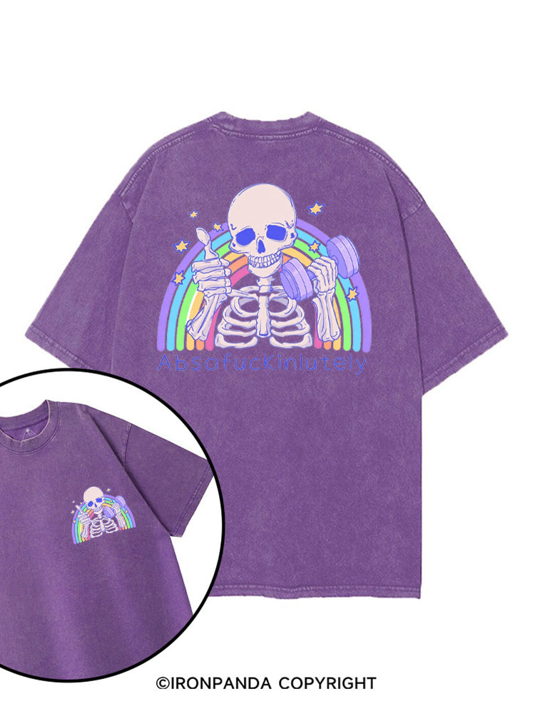 ABSOFUCKINLUTELY GYM SKELETON printed Gym Shirt