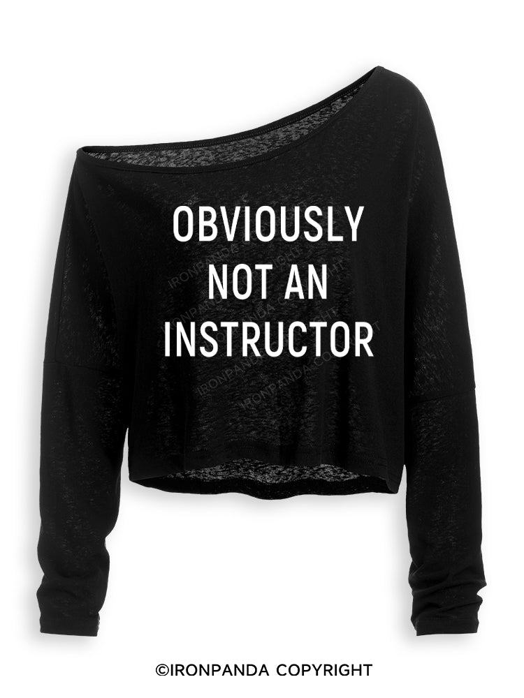 NOT AN INSTRUCTOR TEAM Off Shoulder Long Sleeve Crop Top