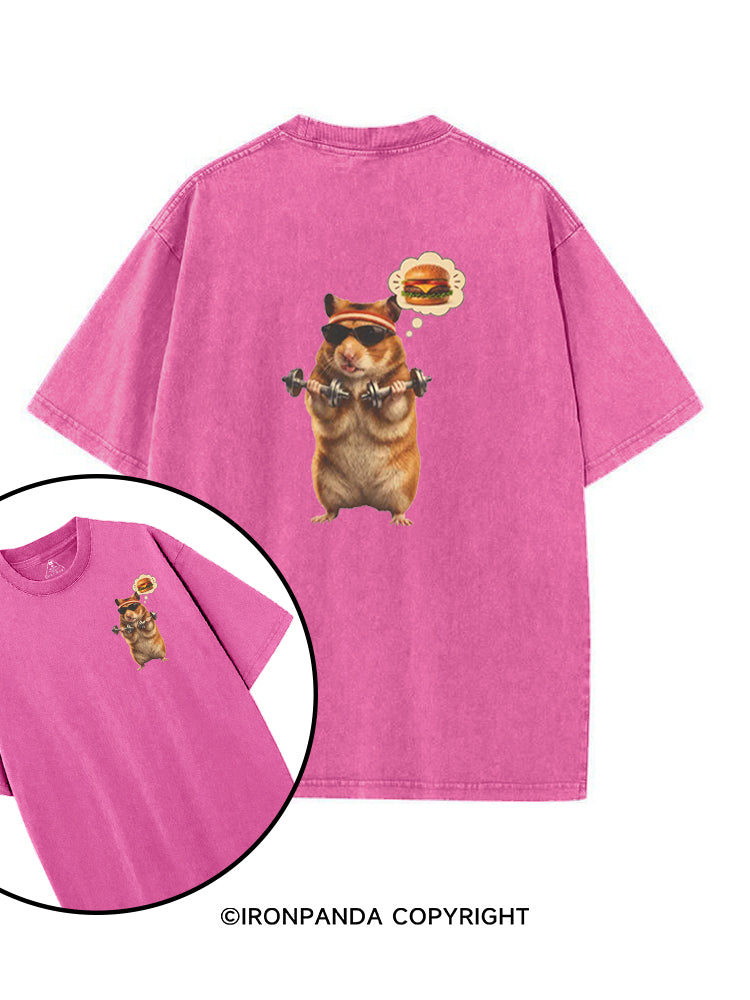 Gym Hamburger Hamster printed Gym Shirt
