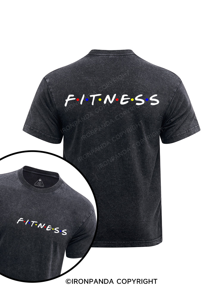 Fitness Printed Washed Gym Shirt