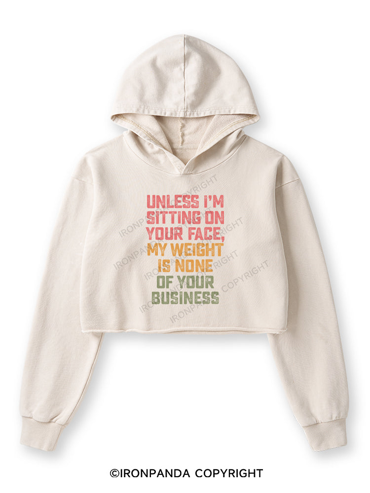 UNLESS I'M SITTING ON YOUR FACE Washed Crop Hoodie