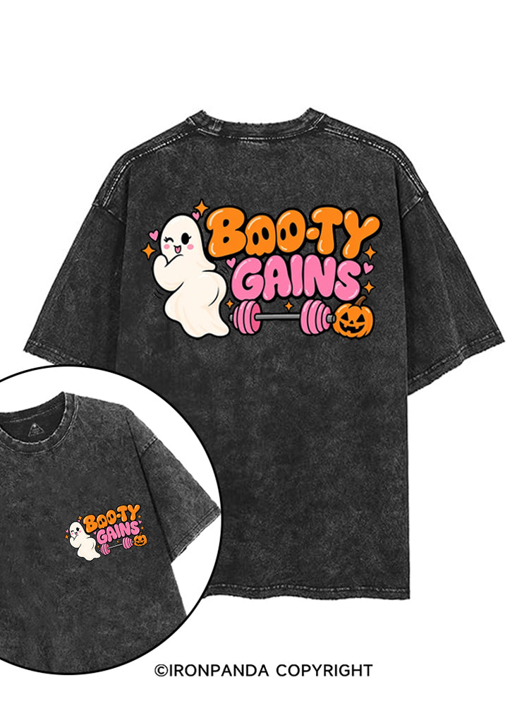 BOO-TY GAINS CUTE GHOST HALLOWEEN printed Gym Shirt