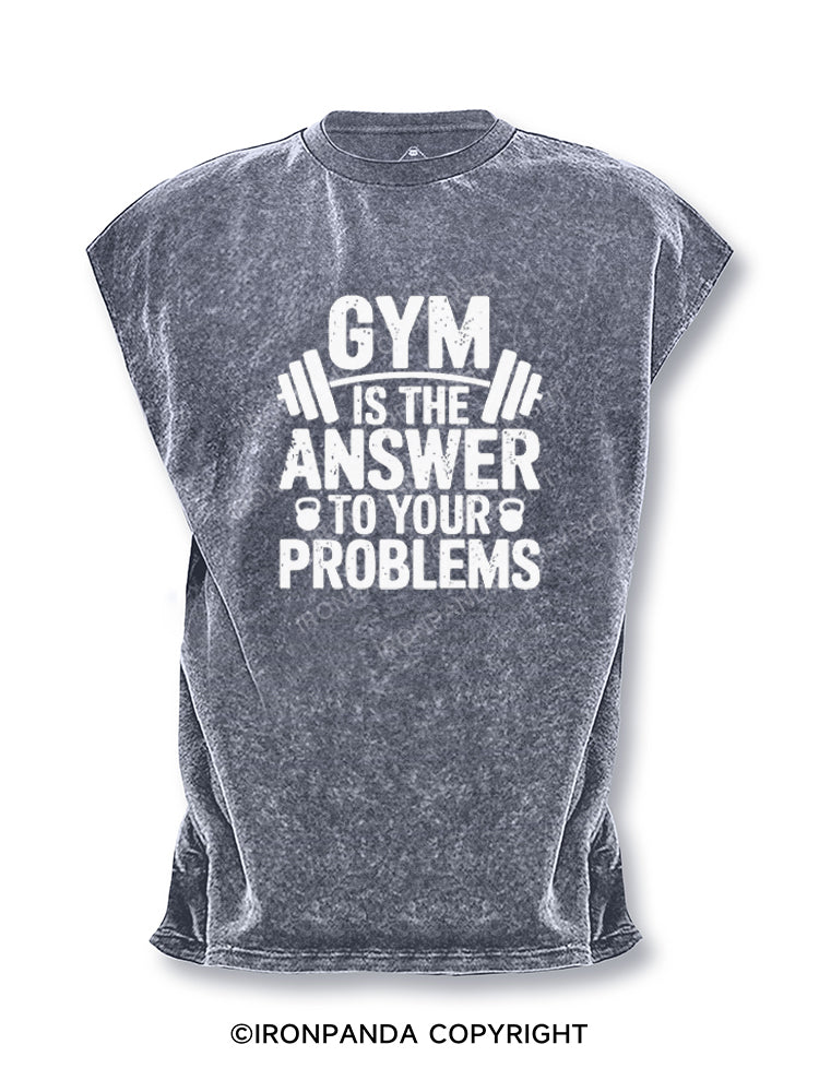 Gym is the answer to your problems Cut Off Tank