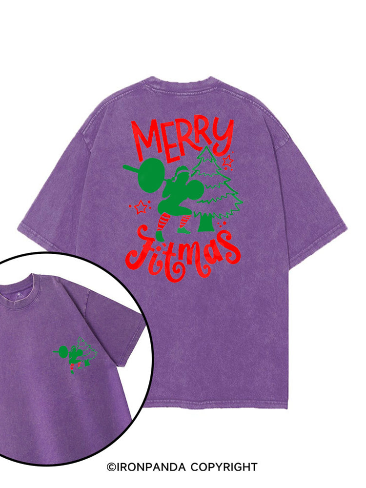 MERRY FITMAS FUNNY STRONG CHRISTMAS printed Gym Shirt
