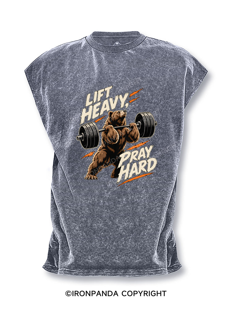 Lift Heavy Pray Hard Bear Cut Off Tank