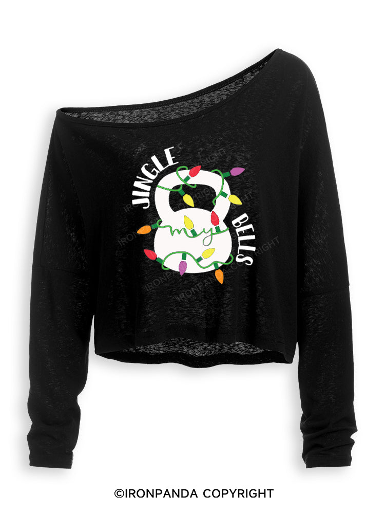 JINGLE MY BELLS Off Shoulder Long Sleeve Crop Top