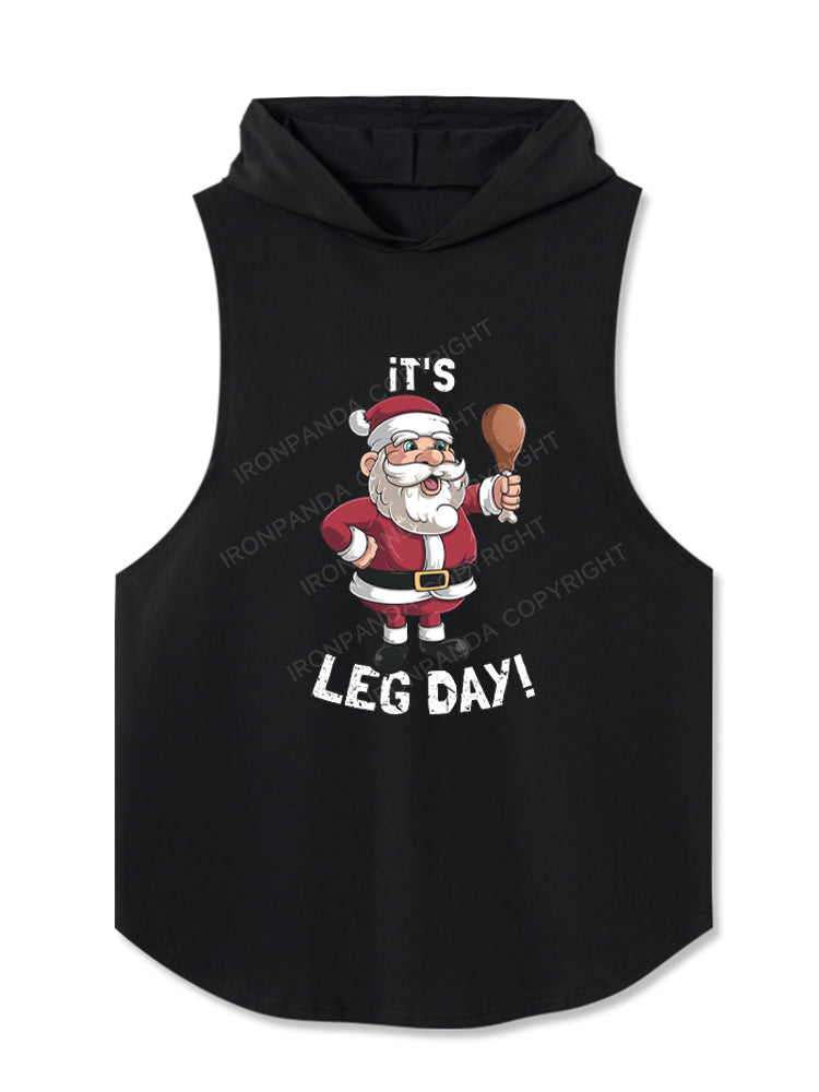 Santa Claus Leg Day Hooded Tank