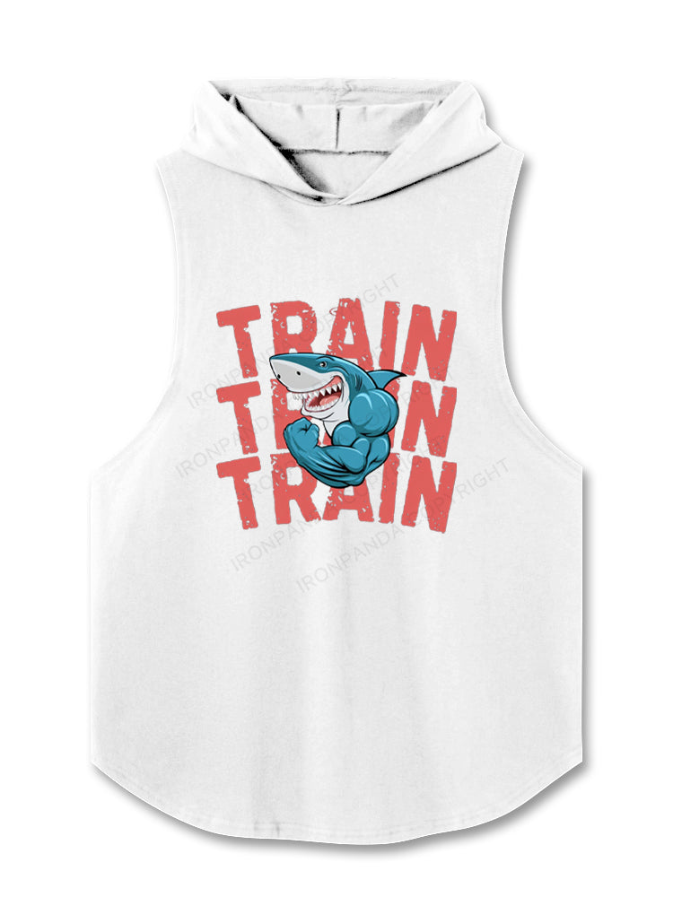 Funny Train Shark Hooded Tank