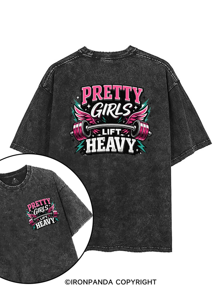 Pretty Girls Lift Heavy Powerlifting printed Gym Shirt
