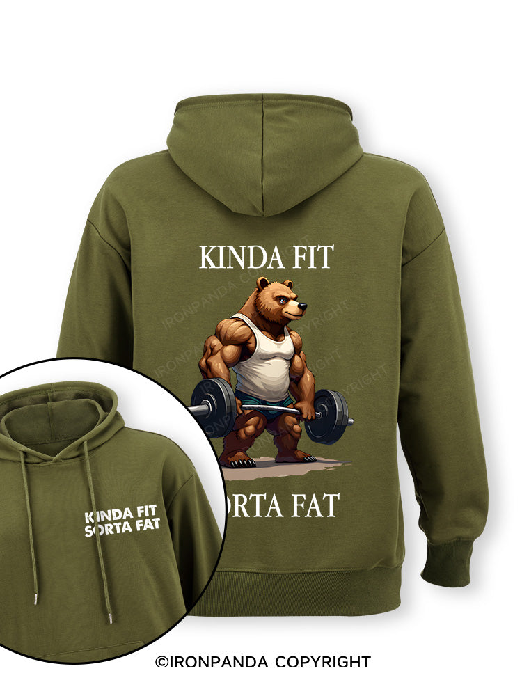 KINDA FIT SORTA FAT MUSCLE BEAR Double-Sided Printed Classic Gym Hoodie