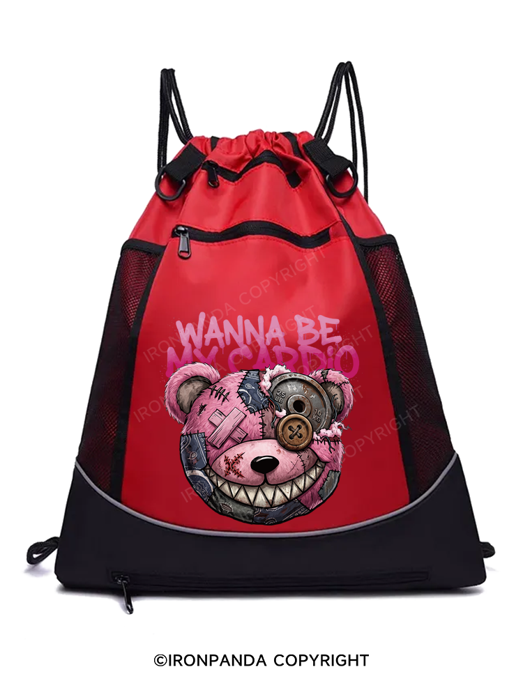 WANNA BE MY CARDIO Gym Drawstring Bag