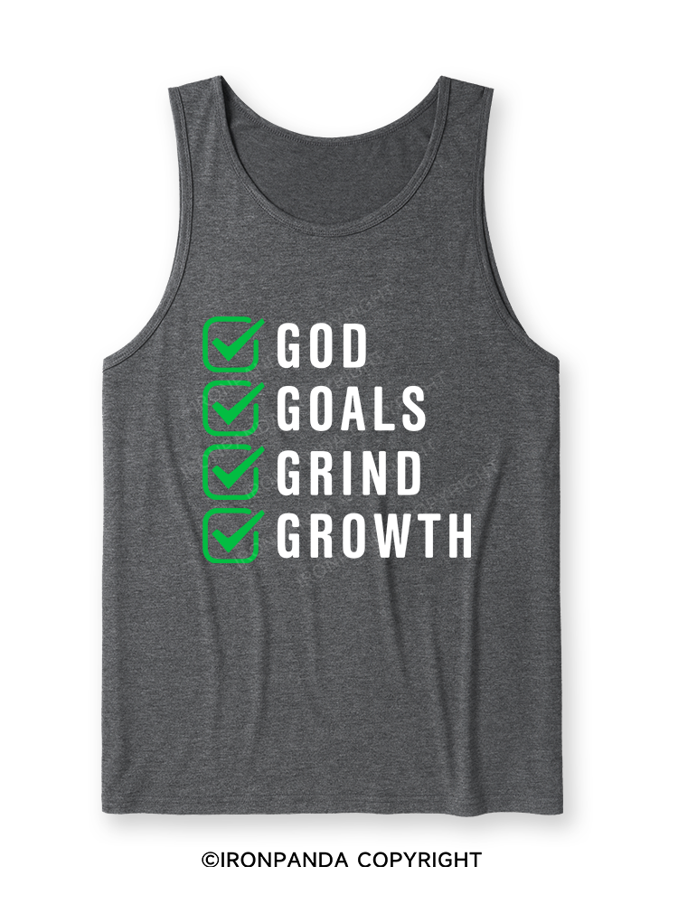 God Goals Grind Growth Ultra Soft Heather Tank