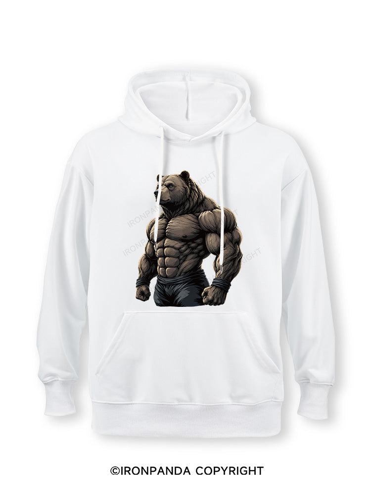 Muscular Bear Bodybuilder Performance Classic Gym Hoodie