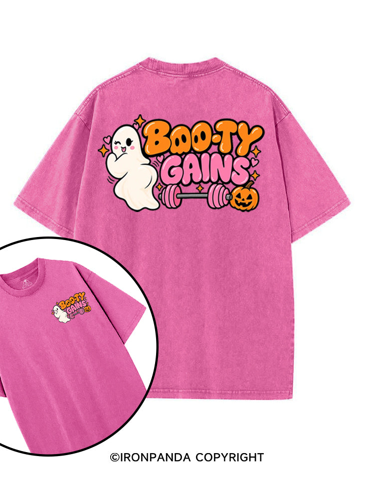 BOO-TY GAINS CUTE GHOST HALLOWEEN printed Gym Shirt