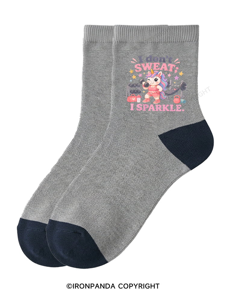 I DON'T SWEAT I SPARKLE SWEATY UNICORN Crew Socks