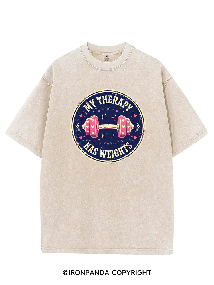 MY THERAPY HAS WEIGHTS VINTAGE GYM SHIRT