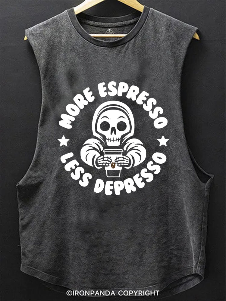 More Espresso Less Depresso Scoop Bottom Cotton Tank