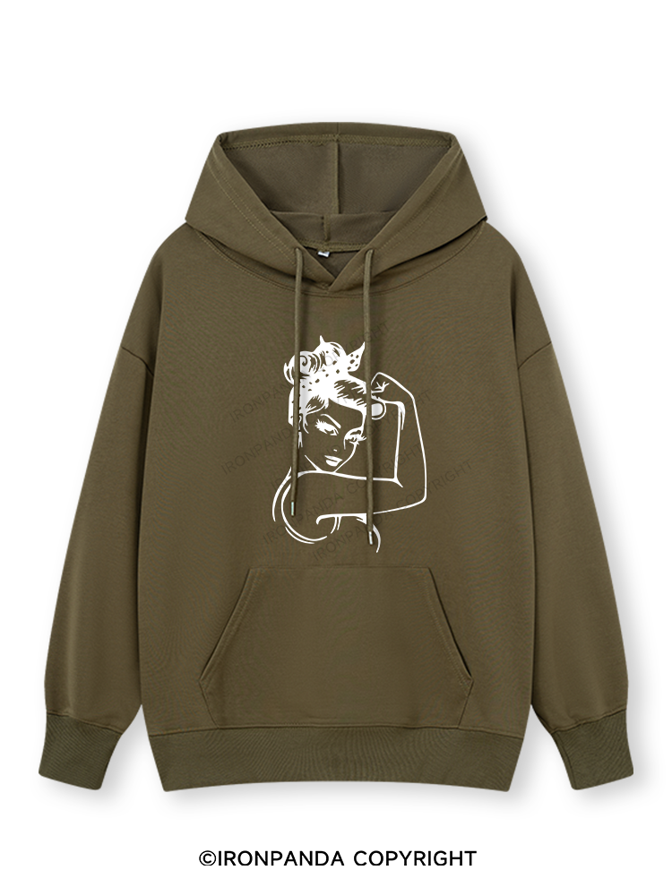 Power Woman With Muscles Classic Gym Hoodie