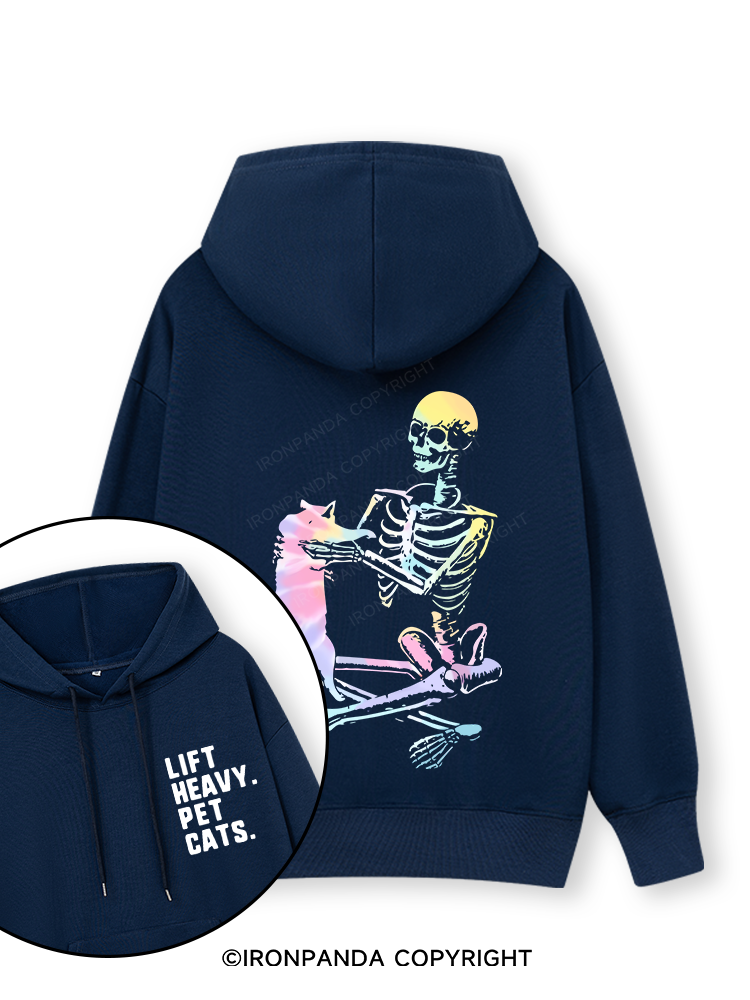 LIFT HEAVY. PET CATS Double-Sided Printed Classic Gym Hoodie