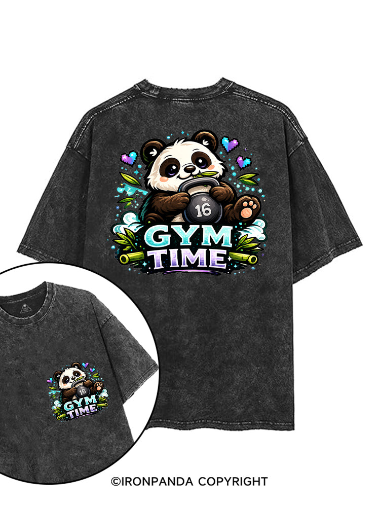 GYM TIME KETTLEBELL PANDA printed Gym Shirt