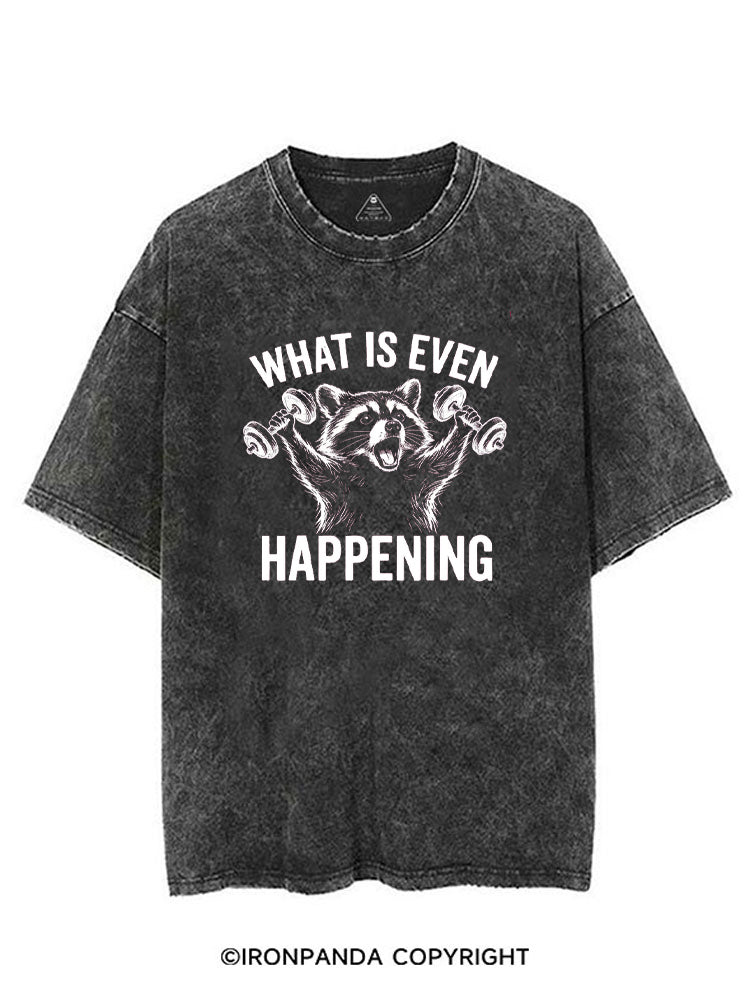 What Is Even Happening Raccoon VINTAGE GYM SHIRT