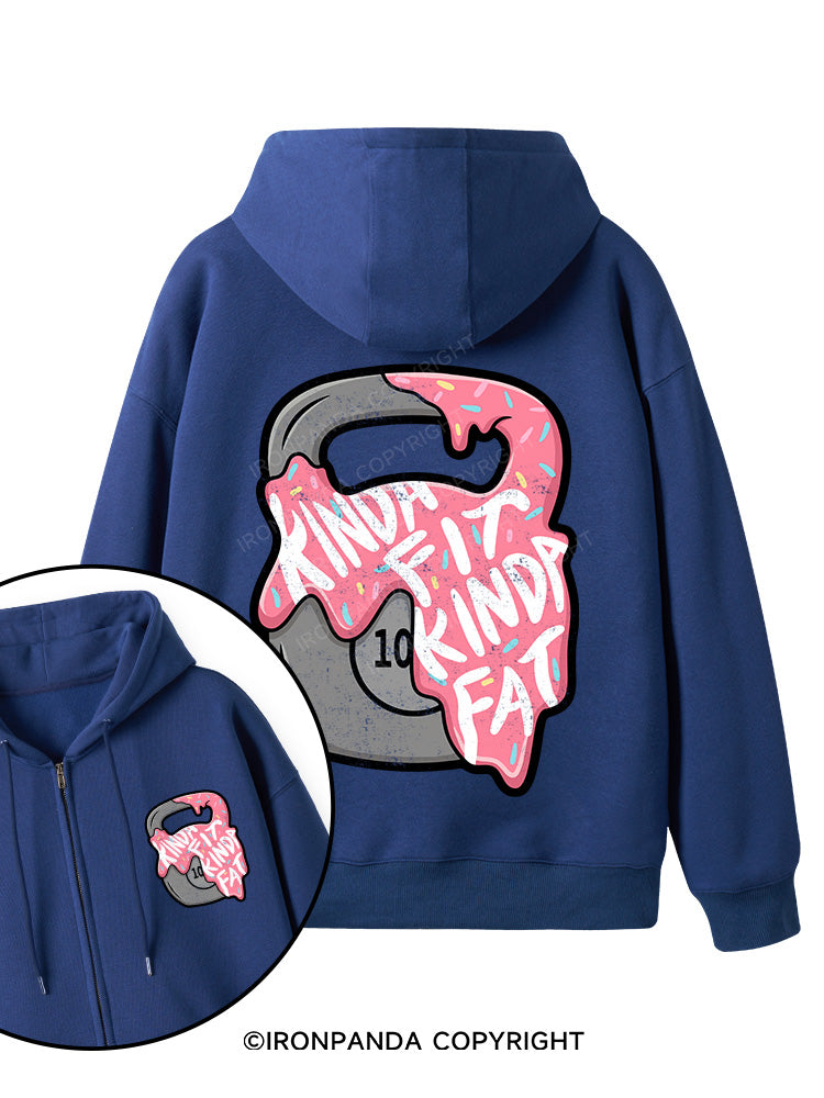 kinda fit sorta fat donut Double-Sided Printed Fleece Zip Up Hoodie