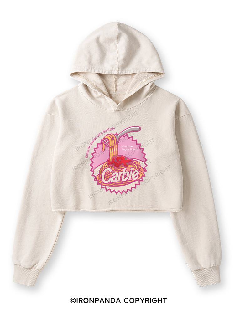 Carbie I Love Carbs Bread Pasta Pizza Washed Crop Hoodie