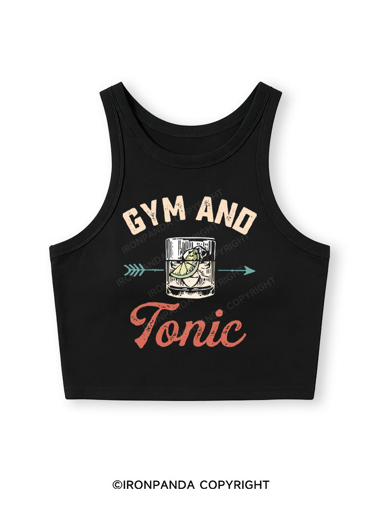 GYM AND TONIC GIN Fitted Crop Tank Top