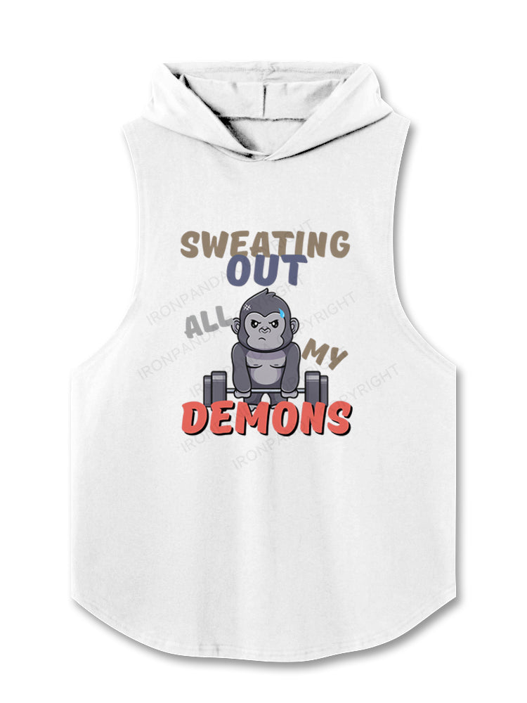 SWEATING OUT ALL MY DEMONS GORILLA Hooded Tank
