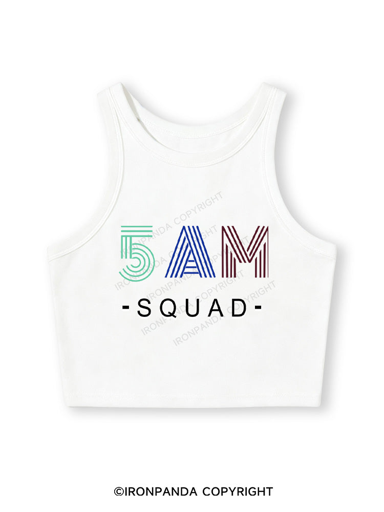 5 AM SQUAD Fitted Crop Tank Top