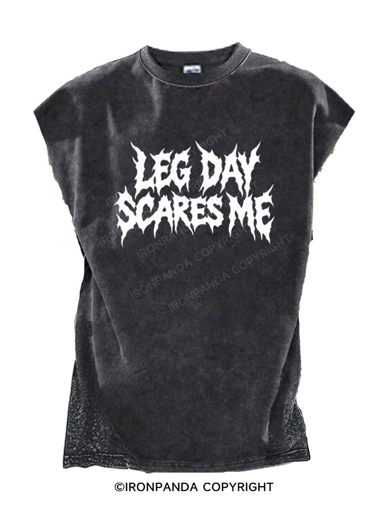 LEG DAY SCARES ME Cut Off Tank