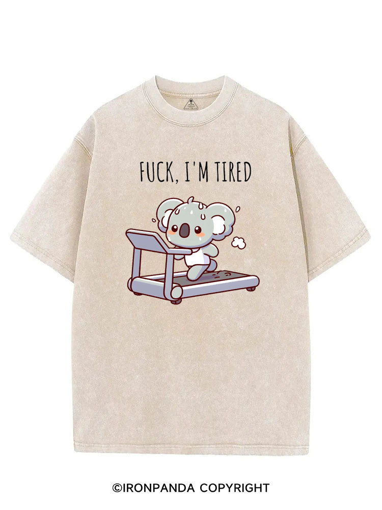 FUCK I'M TIRED CUTE KOALA VINTAGE GYM SHIRT