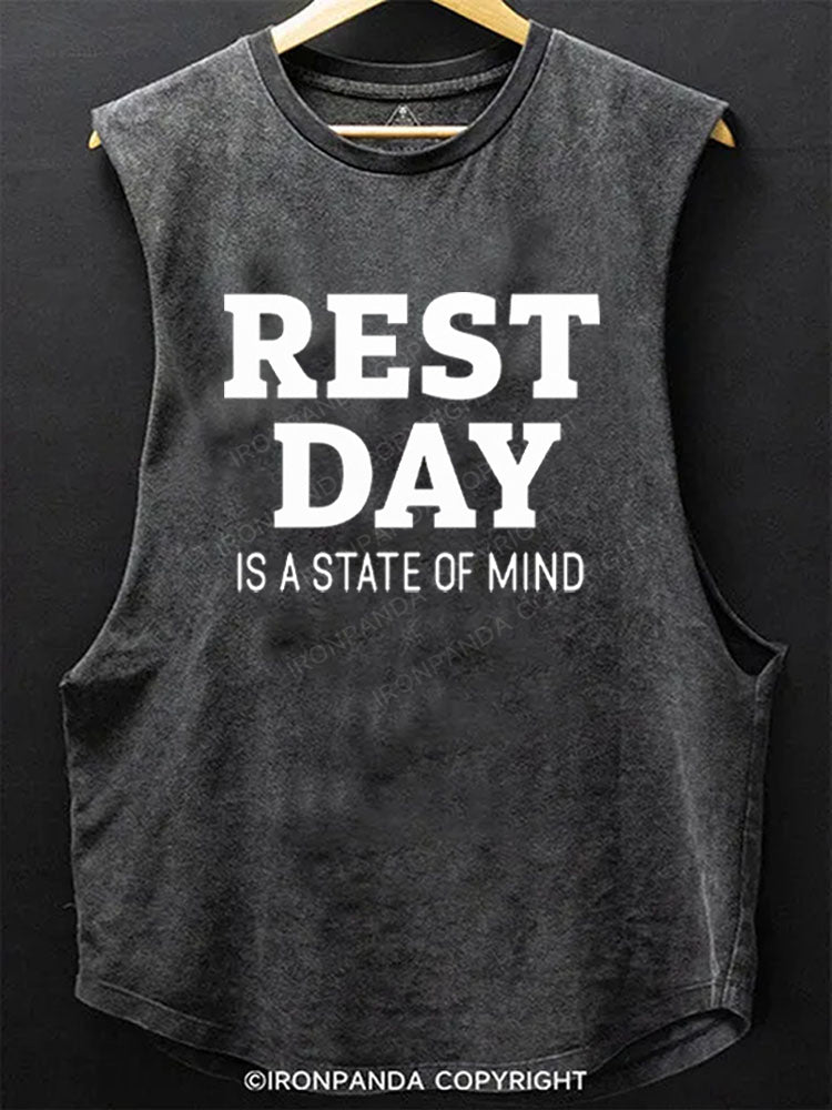 Rest Day Is A State Of Mind Scoop Bottom Cotton Tank