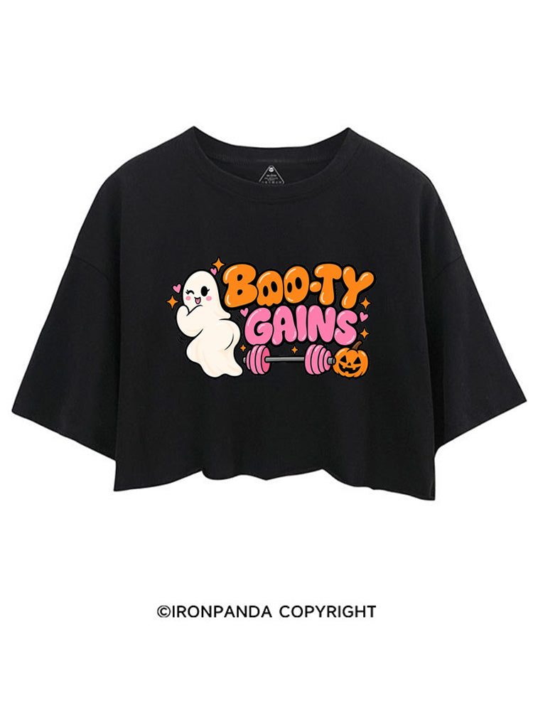 BOO-TY GAINS CUTE GHOST HALLOWEEN CROP TOPS