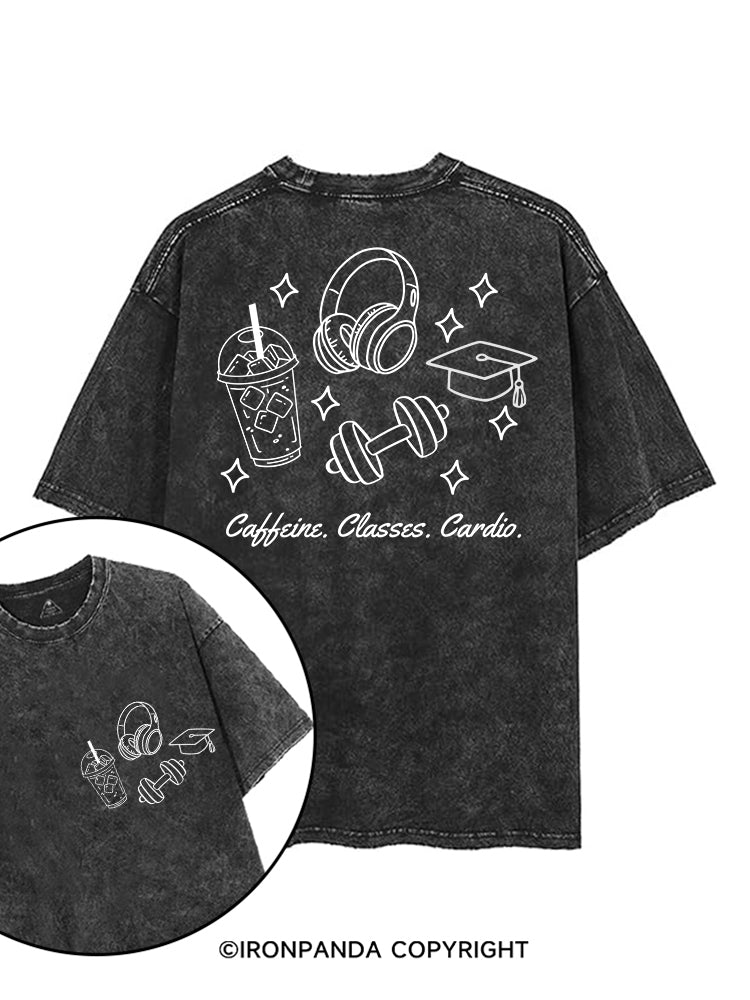 CAFFEINE. CLASSES. CARDIO printed Gym Shirt