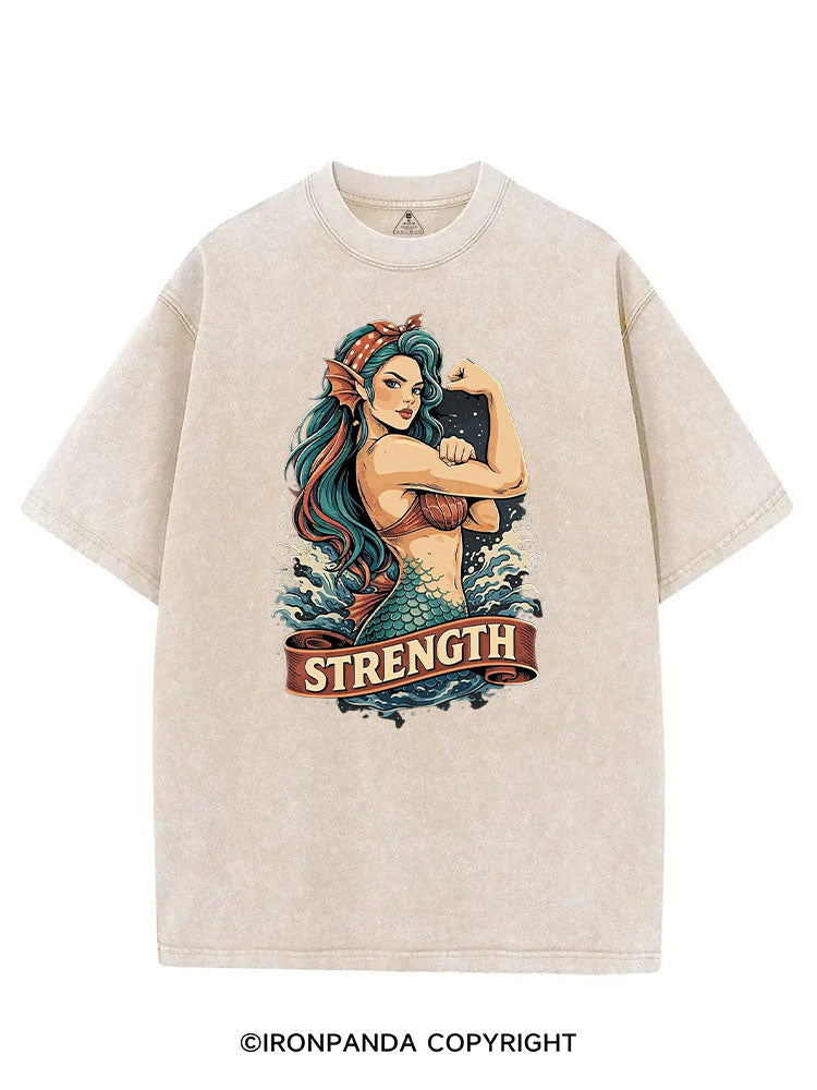 STRENGTH STRONG MERMAID VINTAGE GYM SHIRT