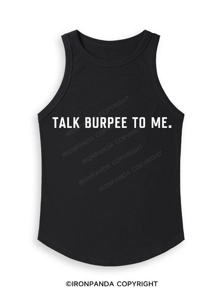 TALK BURPEE TO ME Fitted Tank Top