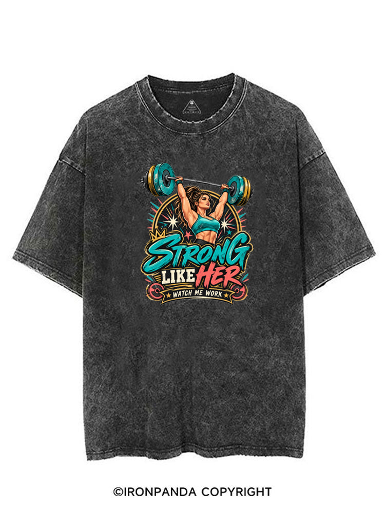 Strong Like Her Weightlifting VINTAGE GYM SHIRT