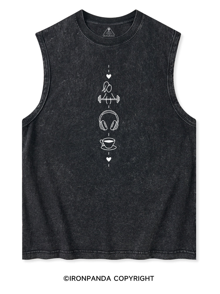 BARBELL, BEATS & BREW Washed Tank