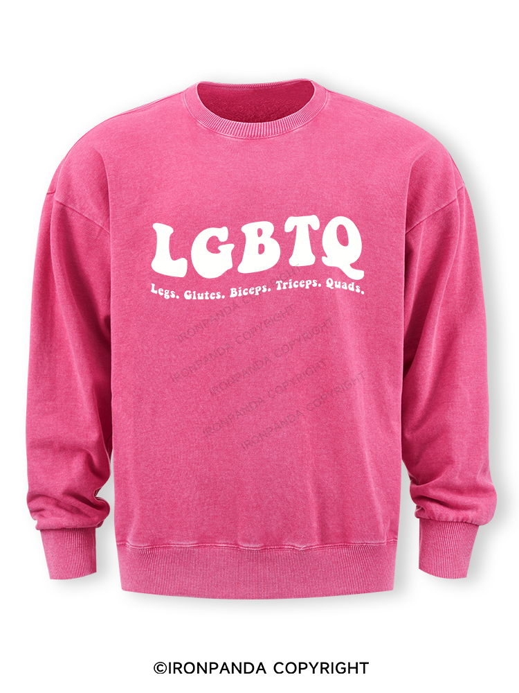 LGBTQ: Legs, Glutes, Biceps, Triceps, Quads Washed Sweatshirt