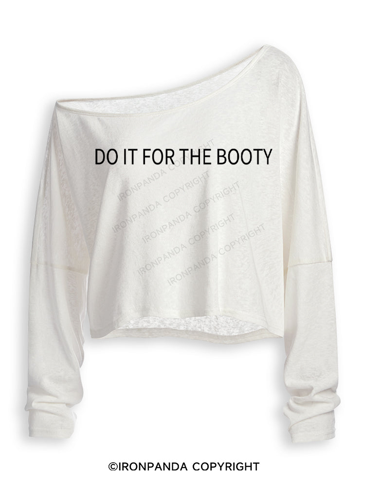DO IT FOR THE BOOTY Off Shoulder Long Sleeve Crop Top