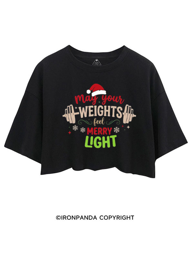 May Your Weights Feel Merry Light CROP TOPS