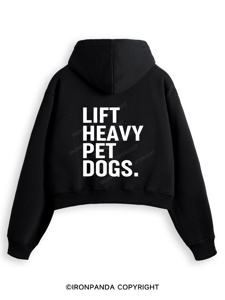 LIFT HEAVY PET DOGS Fleece Crop Zip Up Hoodie