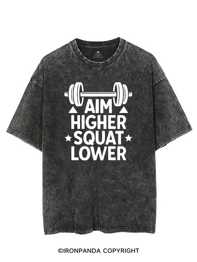 AIM HIGHER SQUAT LOWER POSITIVE GYM VINTAGE GYM SHIRT
