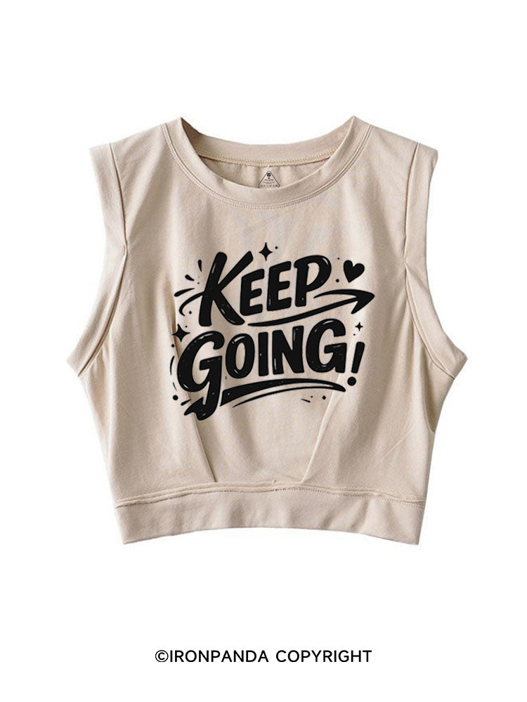 KEEP GOING!♥ SLEEVELESS CROP TOPS
