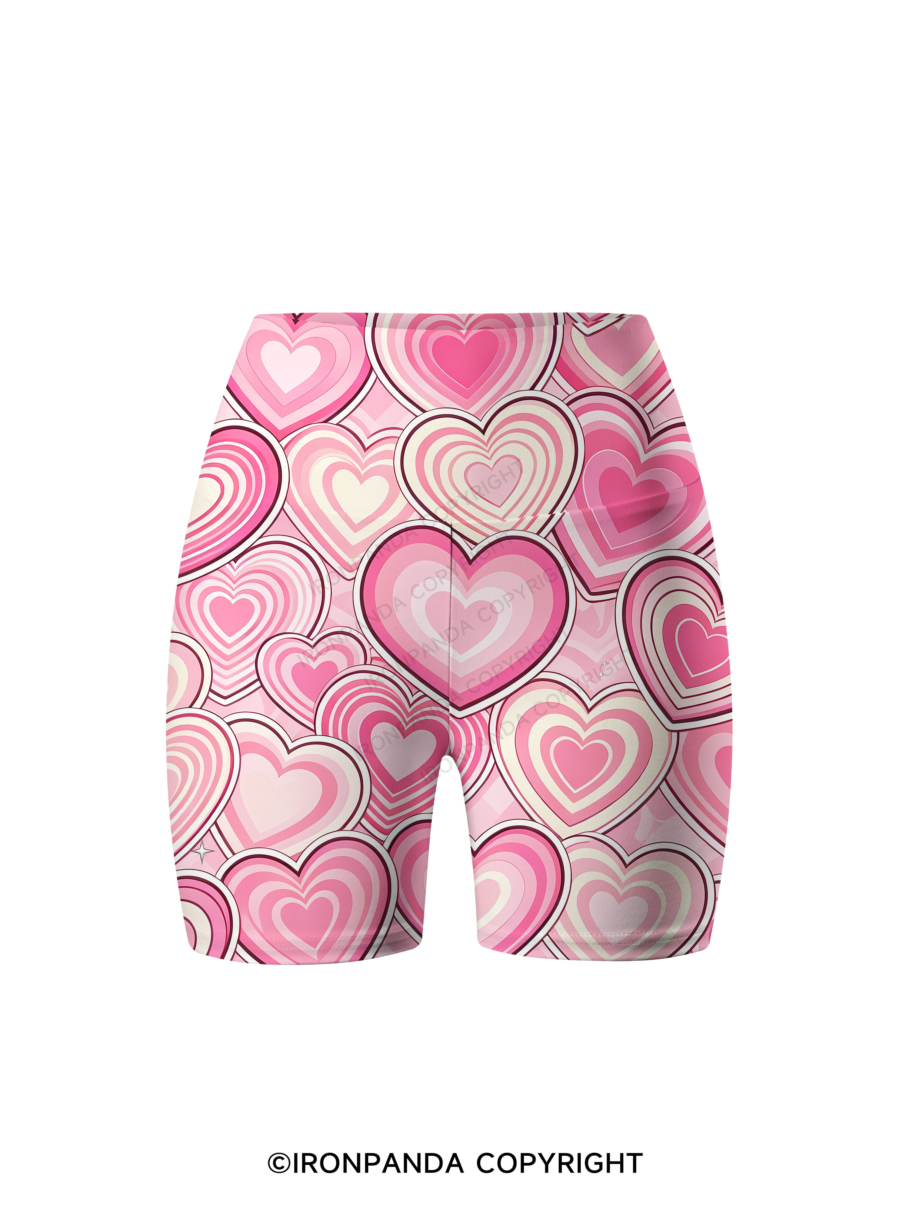 Candy Hearts Printed Yoga Cycling Shorts