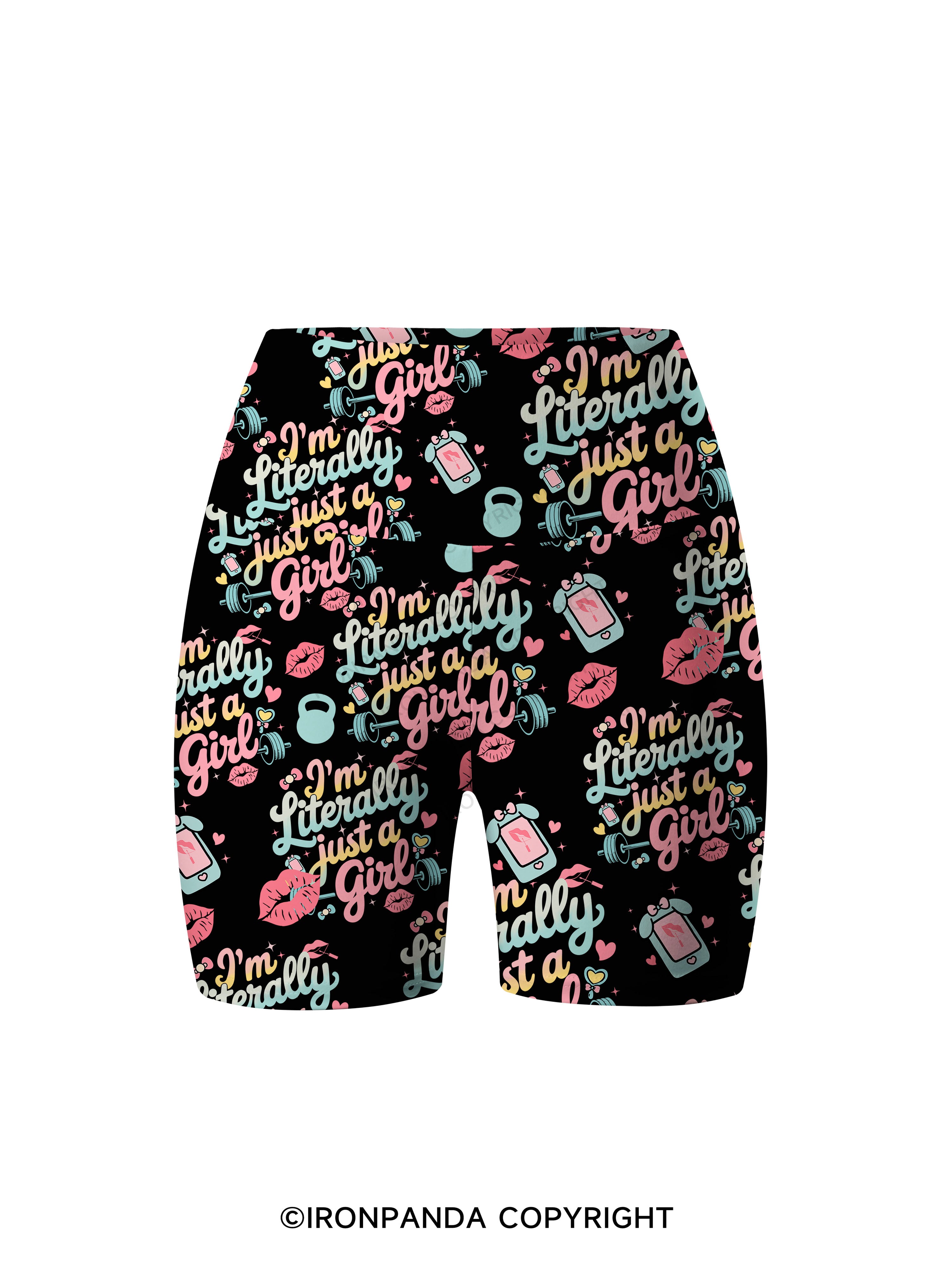 I'm Literally Just A Girl Fitness Printed Yoga Cycling Shorts