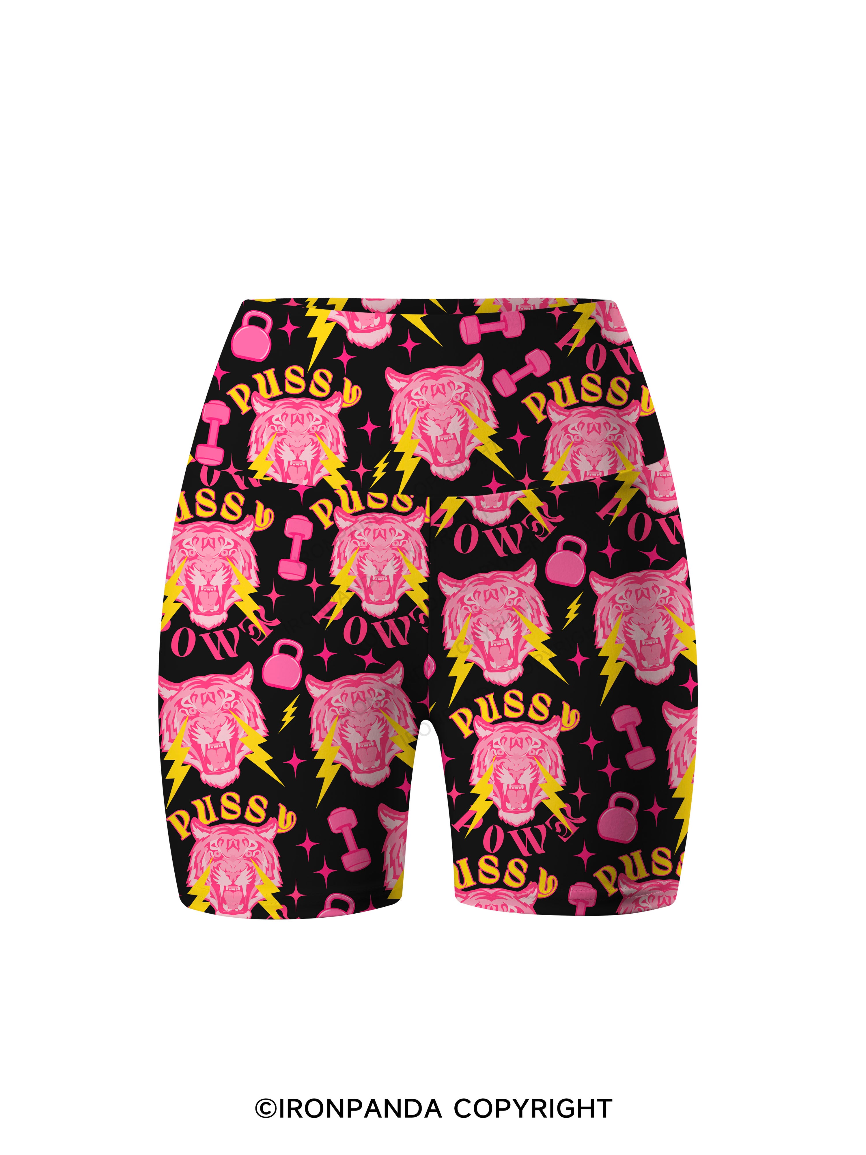 pussy power tiger Printed Yoga Cycling Shorts