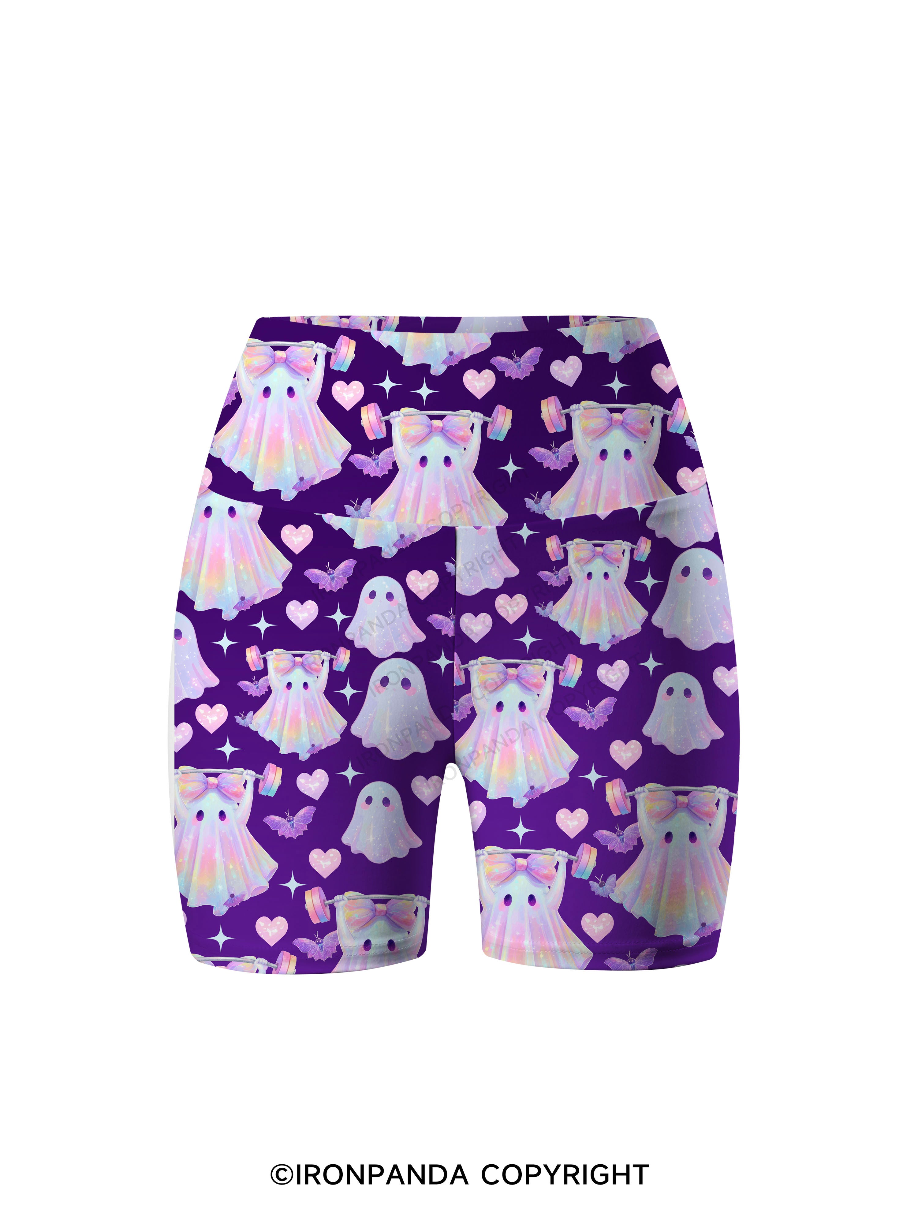 Working On My Booty ghost Printed Yoga Cycling Shorts