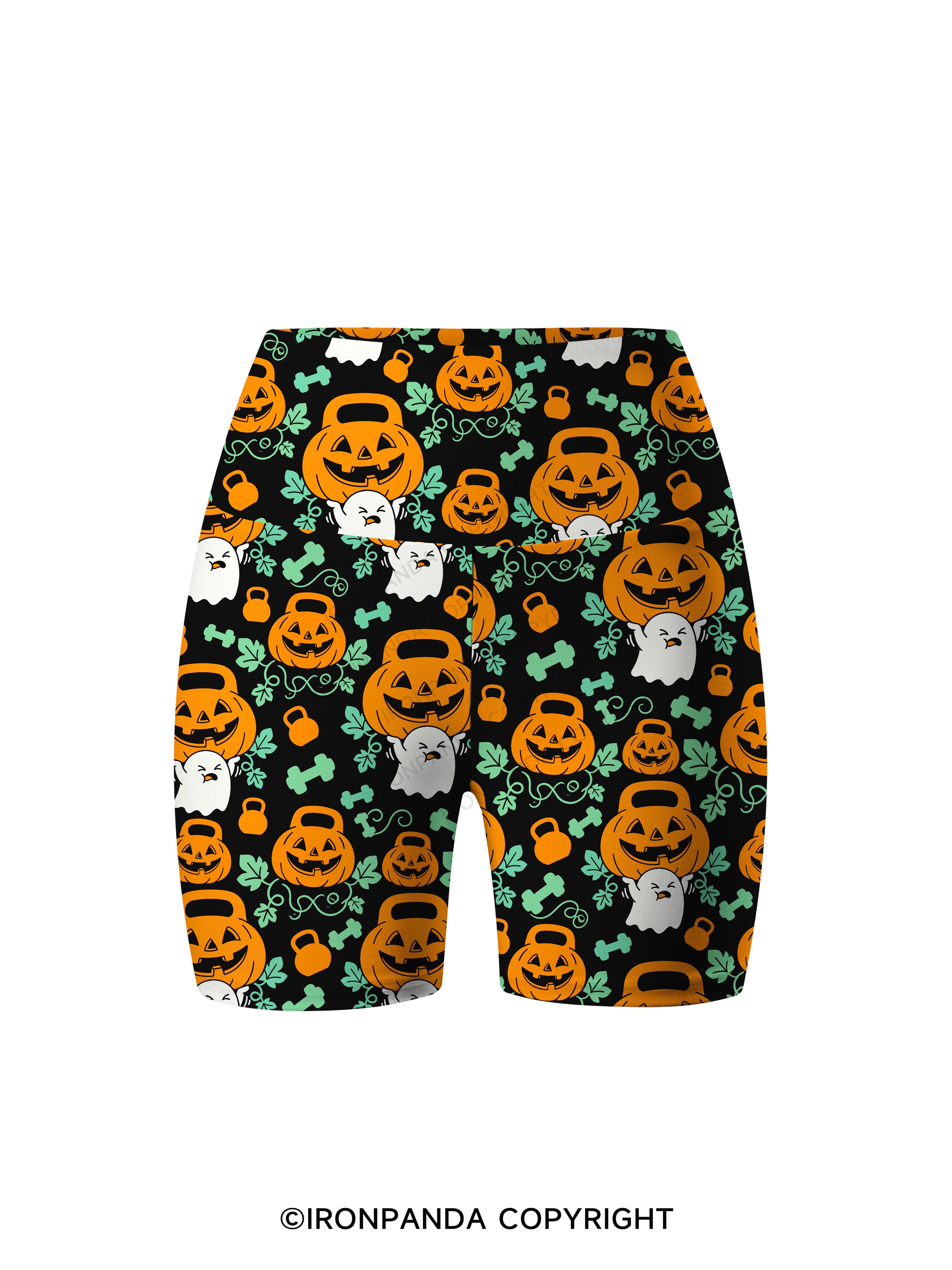 HEAVY SPOOKY Printed Yoga Cycling Shorts